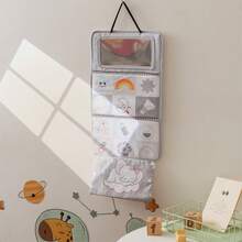 Infant Soft Cloth Book With Safety Mirror, Black & White High Contrast, Foldable & Hanging, Newborn Animal & Number Learning Toy - Multicolor - View 8