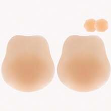 Ultra-Thin Self-Adhesive Bra With Silicone Nipple Covers, Silicone Breast Pads, Reusable And Washable, Suitable For Dresses And Shirts - Multicolor - View 6