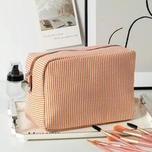 Personalized 3D Embroidered Makeup Bag, Customized Name Cosmetic Storage Pouch, Bridesmaid Gift, Wedding Party Travel Toiletry Organizer, Suitable For Women And Girls - Multicolor - View 17