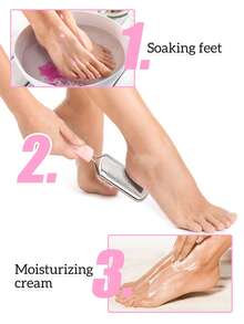 Stainless Steel Foot File, Suitable For Foot Care And Spa, Used To Remove Dead Skin, Cracks And Calluses. Foot File Pumice Stone, Corn Remover, Foot Treatment Tool, Professional Foot Care, Unisex - Multicolor - View 3
