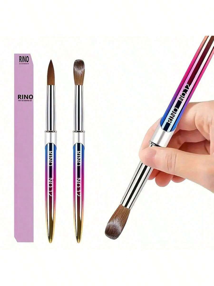 Set Kuas Kuku Akrilik - Berkualitas Tinggi, Tanpa Bau, Untuk Aplikasi Akrilik, Ekstensi Kuku, dan Penggunaan Salon Kuku Rumahan - Cocok Untuk Pemula dan Profesional - MultiWarna - View 1