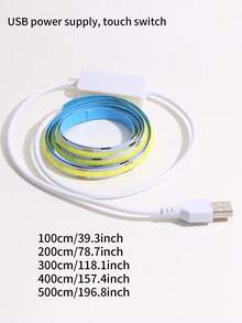 LEDCOB Light Strip Touch Dimming Flexible Diode Tape 5V USB Linear Indoor Lighting Room DIY TV Mirror Backlight Wall Decor - Multicolor - View 11