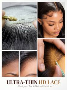 ARABELLA Glueless 13x6 HD Lace Front Wave Water Ripple Natural Color 100% Human Hair Wig, With Drawstring, Pre-Plucked Natural Hairline, Pre-Cut Pre-Bleached Knots, Free Parting, Breathable Cap, Suitable For Beginners - SNatural - View 6