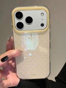 Ins韓系簡約黃色波點手機殼，適用於Apple 17 Pro Max、13/12/16 Pro、新款15 Pro Max，女款純色創意雙層全包覆硬殼保護套 - 彩色 - 查看 2