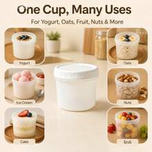 12pcs Upgraded Heavy-Duty Lidded Lunch Bowl Containers / Reusable Food Storage Jars / 6 Boxes + 6 Lids / Portable Food Sealing Containers / Suitable For Yogurt, Oatmeal, Yogurt Breakfast Cups, Meal Prep Containers / Durable And Versatile Storage - Multicolor - View 8