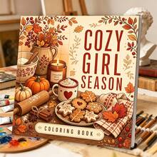 1pc 7.87 X 7.87 Inch Mandala Comfort (Autumn Harvest Baking) Theme Coloring Book, 24 Pages Single-Sided Printing Large Font Easy To Use Stress Relief Adult Coloring Book, Suitable For Women - 7.9/7.9 Inches - View 1