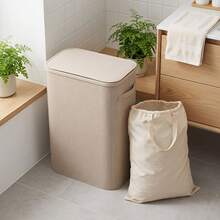 70L Large Capacity Fabric Laundry Hamper With Lid, Dust-Proof Laundry Basket For Home Bedroom Bathroom, Foldable Hand-Carry Clothes Storage Bin, 4 Colors Available - View 7