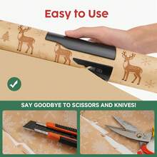 Eagle 2pcs Christmas Gift Wrapping Paper Cutter, Manual Cutting Tool, Round Paper Cutter, Portable Slider Paper Trimmer, Birthday Gift/Home Office No Battery - A - View 6