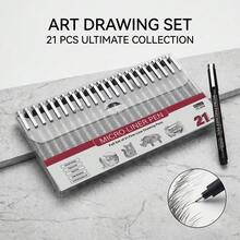 Micro Liner Pens - 4/6/12/18/21pcs Multi-Function Black Fine Tip Pens With 21 Tip Sizes, Ultra-Fine Needle Pen Set, Suitable For Detailed Drawing, Sketching And Writing - Perfect Choice For Artists And Hobbyists, Architectural Drafting And Woodworking Marking Pens - Sets - View 6