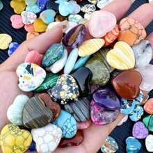 100pcs Natural Stone Quartz Heart-Shaped Gemstone Crystal Raw Stone 2cm Random Color And Style - Multicolor - View 1