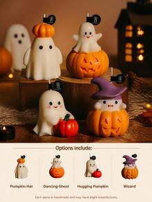 Halloween Scented Candle Set Pumpkin Ghost Candle Cute Cartoon Style Halloween Home Room Decor,Autumn Decor,Halloween Party Gifts For Women Smokeless Cozy Spooky‑Fun Decor Available In 1/2/4 Packs With Halloween Gift Bag - Pumpkin Ghost - View 17