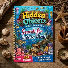 1pc Hidden Object Puzzle Game Book, Coloring Book, Tracing Book, Drawing Book, Doodle Book, Coloring Book, For Hidden Object Puzzle, Focus Training And Coloring Doodle, Suitable For Home Leisure, Hobby Puzzle Entertainment In Various Scenarios, Suitable For Women, Teen Puzzle Enthusiasts, Massive Underwater Treasure Ocean Creature Hidden Objects, Spiral Bound For Smooth Flipping, Rich Detailed Line Art, Combines Hidden Object And Coloring Dual Gameplay, Relieves Stress And Passes Leisure Time, Can Be Used As Holiday Gift. - Multicolor - View 2