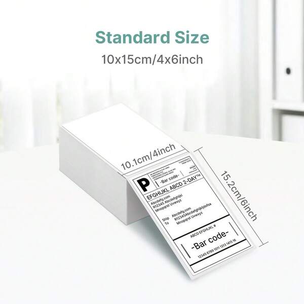 4" X 6" Thermopapier Etiketten, 100mm X 150mm, 100 Blatt pro Rolle. Selbstklebendes Etikettenpapier, UPS Express und andere Kurierdienstleister Barcode Etiketten Druck. 4" Thermopapier Etiketten geeignet für Logistik Etikettendrucker, Bürobedarf, geeignet für Zuhause, Weihnachten, Halloween, Schulanfang, Wohnheim, Büroanwendung, Schulanfang Geschenke, Schulanfang
