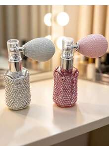 Botol Semprot Kaca Airbag Rhinestone untuk Perjalanan, Botol Isi Ulang Sampel Kosmetik Wewangian Portabel - View 1