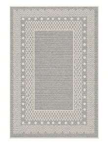 Chilai Home Minimalist Geometric Print Area Rug, Modern Black And White Floor Mat For Living Room, Bedroom & Home Decor, Made In Turkey - Grey - View 2