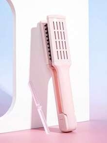 1pc V-Shaped Curling Styling Comb, Dual-Use Styling Comb With Curling And Straightening Functions, Heat-Resistant Lazy Styling Clip, Fast Hair Care Product, Anti-Scald Smooth Hair Comb, Suitable For Thick, Curly Or Long Hair - Professional Curling Styling Comb, Create Smooth And Frizz-Free Looks - Salon-Grade Heat-Resistant Comb, Suitable For Daily Styling Use - Pink - View 6