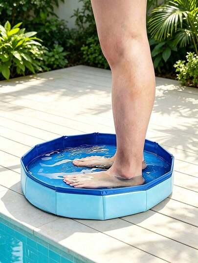 Tragbare faltbare Haustier Badewanne, PVC-Verbundmaterial Hundebadewanne und faltbarer Haustier Schwimmbecken, leichtgewichtige Innen-/Außenbereich Heimbedarf, geeignet für Hunde und Katzen, ideal für Reisen, Strand, Camping, Wandern, Poolrand Reinigung und Haustier Baden