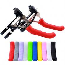 1 Pair Mountain Bike Brake Lever Covers, Silicone Non-Slip Brake Handle Covers, Cycling Accessories, Brake Lever Silicone Covers, Suitable For Mountain Bikes, Easy To Install, Prevent Finger Injuries - Multicolor - View 9