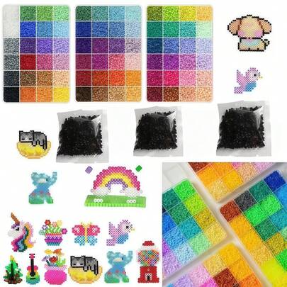 1 Set 2.6mm Mini Melt Beads (Includes 3000 Spare Beads), Assorted Styles, Suitable For 3D Puzzles, Jewelry Making, Keychain Pendant Crafting, Handmade Crafts And Fashion Gift Making Materials