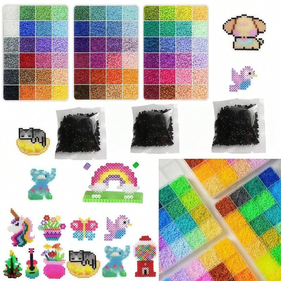 1 Set 2.6mm Mini Melt Beads (Includes 3000 Spare Beads), Assorted Styles, Suitable For 3D Puzzles, Jewelry Making, Keychain Pendant Crafting, Handmade Crafts And Fashion Gift Making Materials
