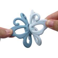 1pc Silicone Baby Teether, Butterfly & Ship Wheel Double-Sided Teething Toy, Thanksgiving Halloween Christmas Gift - Butterfly - View 5