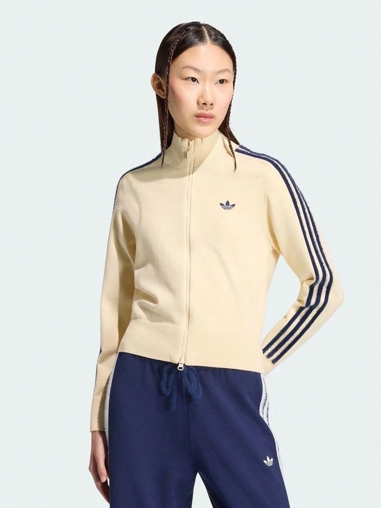 Adidas Originals 女款 KNIT FB TT 針織無領外套 KS6797 - 米色 - 查看 1