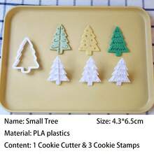 Juego de 4 moldes para galletas con forma de árbol de pino, moldes de repostería con relieve de árboles estilizados surtidos para postres estilo bosque y regalos de aperitivos hechos a mano - Ver 13