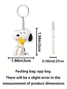 Snoopy Cute Sitting Posture Cartoon Embrace Small Yellow Partner Acrylic Key Chain, Metal Ring Chain Bag Hanging Pendant, Suitable For Backpacks, Handbags, Car Keys - Multicolor - View 4