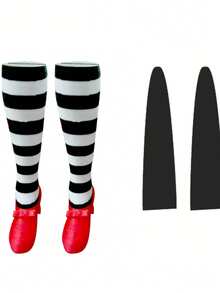 2pcs Printed Gothic Fence Design Witch Leg Planter Decor Ground Stake, Potted Plant Garden Decoration, Yard Lawn Ornament, Suitable For Easter, Halloween And Seasonal Home Garden Outdoor Decor, Horror Style - Multiple Styles - View 9
