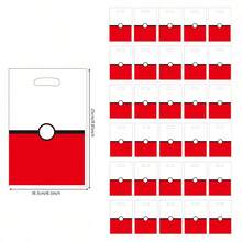 DOBBLE Kantong Hadiah Bulat Dua Warna Merah-Putih, Kantong Kado Portabel dengan Pegangan Plastik untuk Permen dan Camilan di Pesta Ulang Tahun Anak-Anak. - J-Beraneka Warna - View 8