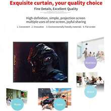 16:9 Foldable White Projector Screen, Wrinkle-Resistant Soft Fabric, Portable Home Theater Movie Screen - White - View 9