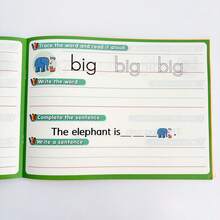 Lachilly 40 Pages CVC Words And Sentences Practice Book, Children's Short Vowel Phonics Tracing And Writing Workbook, Preschool Kindergarten Early Reading Activity Worksheets, Children's English Phonics Learning Supplies, Student Handwriting Practice - Multicolor - View 8