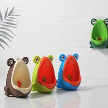 Urinal Latihan Buang Air Kecil Bentuk Katak untuk Balita Laki-laki, dengan Target Berputar, Dipasang di Dinding dengan Pengait, Aneka Warna - MultiWarna - View 10