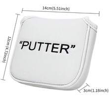 1PC Stylish Golf Mallet Putter Headcover With Exquisite "PUTTER" Letter Embroidery. Constructed From PU Material, It Shields The Putter Head From Scratches And Dust, A Practical Accessory For Daily Golf Use. - Multicolor - View 13