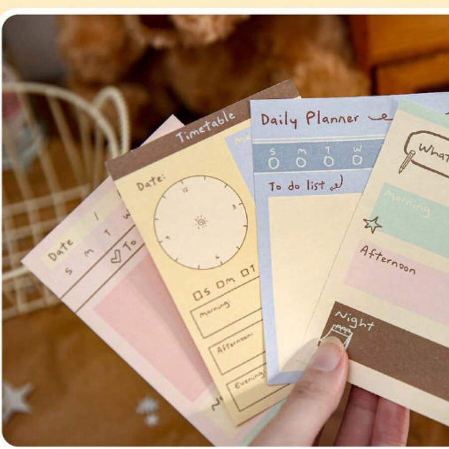 Daily Planner Sticky Notes, To‑Do List Memo Pad, Time Management Notepad, Self‑Adhesive Schedule Note Paper For Office School Supplies - one-size - View 1