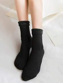 1/2/4/5 Pairs Of New Women's Winter Thickened Warm Short Socks,Ce Socks, Snowce Socks, Home Socks, Snow Socks Autumn Winter Warm Mid-Calf Socks - Multicolor - View 8