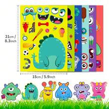 6/12/36pcs Cute Animal Face Stickers, Doodle Stickers Cartoon Rainbow Friends Interactive Scrapbooking Decorative Stickers - Multicolor - View 18