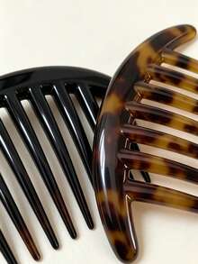 3/1pc French Hair Comb, Hair Clip, Universal, Women's Bun Styling Tool, INS Style, All-Season Essential, Commute/Date/Daily Fashion Hair Accessory, Bun Extender, Hair Styling Accessory, Hair Styling Tool, Travel Essential, Mini Essential - Multicolor - View 6