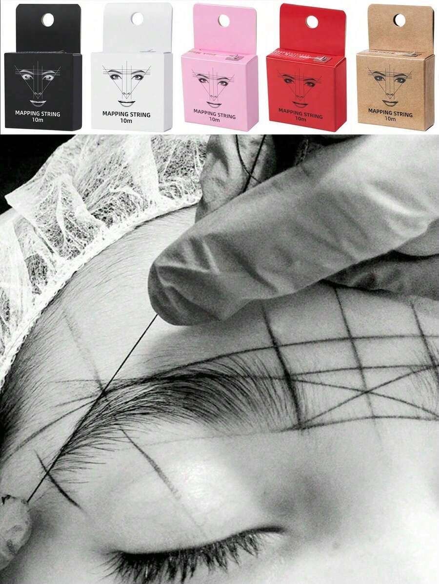1pc Eyebrow Positioning Ruler, Ink Line Eyebrow Shape Positioning Tool, Semi-Permanent Makeup & Eyebrow Tattooing Drawing Ruler, PMU Eyebrow Makeup Accessory - Multicolor - View 1