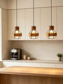 1pc Iron Frame Hemp Rope Woven Lampshade Industrial Bohemian Vintage Pendant Light/Table Lamp/Floor Lamp/Bedroom Lamp Replacement Shell Restaurant B&B Lighting Accessories Halloween/Christmas Home Decor - Semicircle - View 1