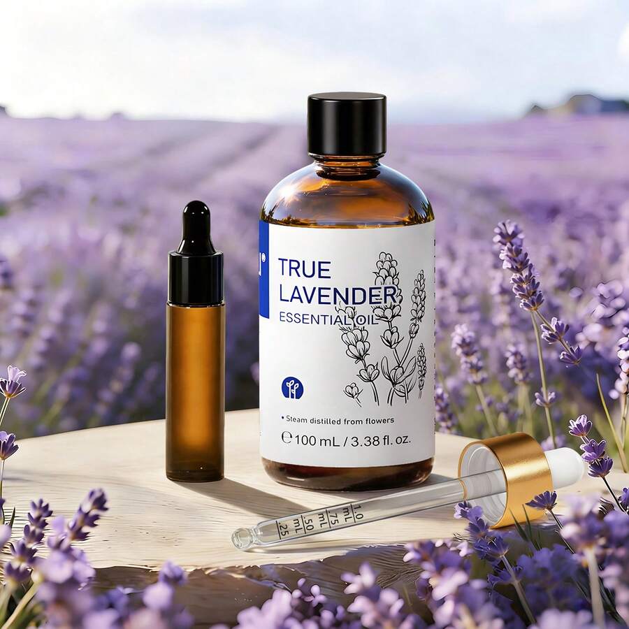 Minyak Esensial Lavender Murni HIQILI, Aroma Tahan Lama, 100mL/30mL/10mL, Cocok untuk Relaksasi, Diffuser Aromaterapi, Pelembap Udara, Perawatan Kulit dan Rambut, Pijat, Pewangi DIY, Pembuatan Sabun dan Lilin, 100ml dan 30mL dengan Pipet Kaca