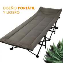 Catre Plegable para Acampar 190 cm con Bolsa Transportadora - Negro - Ver 2
