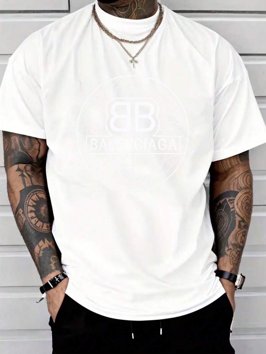 Men's Pure Cotton Short-Sleeved T-Shirt Casual Summer Regular Fit Comfortable Daily Wear Basic Tee - Putih - View 1