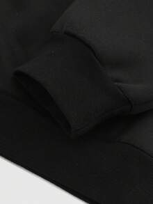 YUNCHIC Dark Style Hooded Face-Covering Sweatshirt And Loose Sweatpants With Cross Print, Casual 2 Pieces Set For Men, Autumn/Winter - Black - View 8