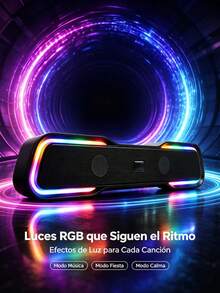 Bocina Bluetooth Portátil con Luces RGB Multicolor, Altavoz Inalámbrico con Sonido Potente y Graves Claros, Diseño Moderno para Fiestas, Karaoke, Reuniones con Amigos, Hogar y Viajes, Conexión Estable y Batería Recargable para Disfrutar tu Música Favorita en Cualquier Lugar - Ver 9