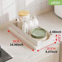 No-Drill Pull-Out Kitchen Cabinet Organizer - Slide-Out Drawer Shelf For Under Sink, Adjustable Rails, Large Capacity, Material - Multicolor - View 11