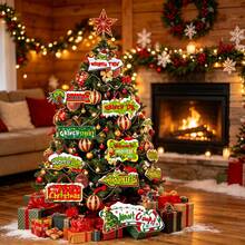 The Grinch Christmas Tree Hanging Ornament, Whoville Theme Paper Sign Decoration, Welcome To Whoville Directional Sign Hanging Plaque, Suitable For Christmas Tree, Home, Party Decoration - Multicolor - View 5