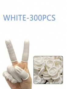 50/100/200/300pcs Disposable Finger Cots, Thickened High Elastic Rubber Finger Sleeves, Dust-Free Anti-Static Finger Protectors, Finger Hygiene Protection, Isolation Care, Home Essential Finger Cots - Solid Color - View 10