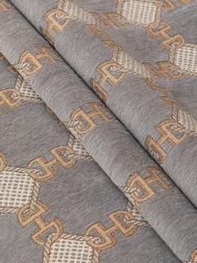 1 Buah Bantal Sofa Motif Rantai Kotak-kotak Vintage, Bahan Chenille, Bantalan Duduk Anti Selip Empat Musim, Tahan Hewan Peliharaan & Dapat Dicuci dengan Mesin - Grey - View 11