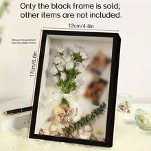 1pc Wooden DIY Decorative Photo Frame, Used For Making Dried Flower Frame, Photo Display Frame, Birthday, Wedding, Anniversary Silhouette Box, National Day Gift, Frame Only - Multiple Styles - View 13